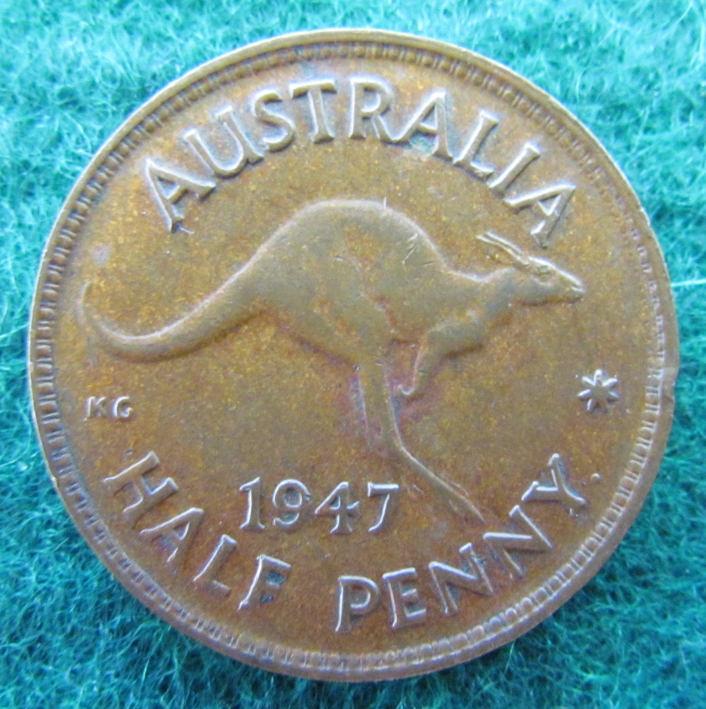 Australian 1947 Y. 1/2d Half Penny King George VI Coin