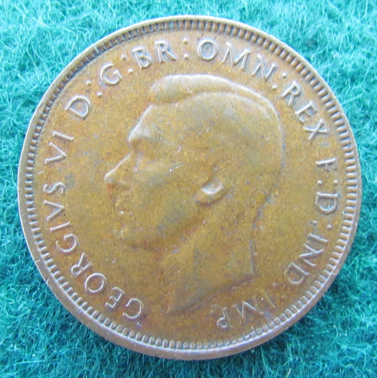 Australian 1947 Y. 1/2d Half Penny King George VI Coin