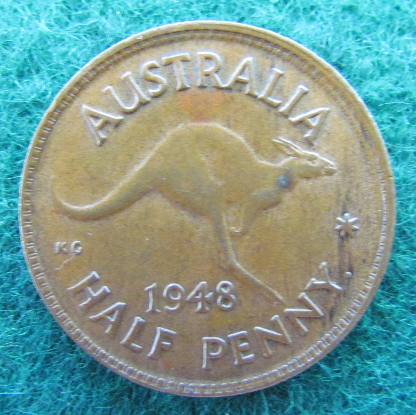 Australian 1948 1/2d Half Penny Y Dot King George VI Coin