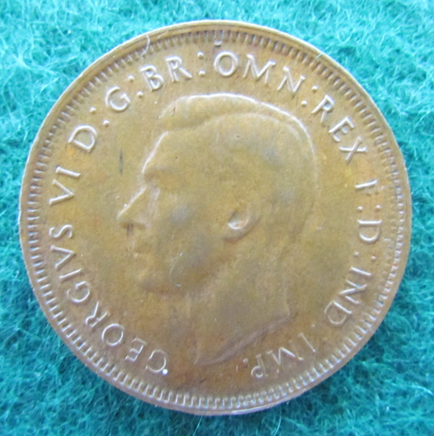 Australian 1948 1/2d Half Penny Y Dot King George VI Coin