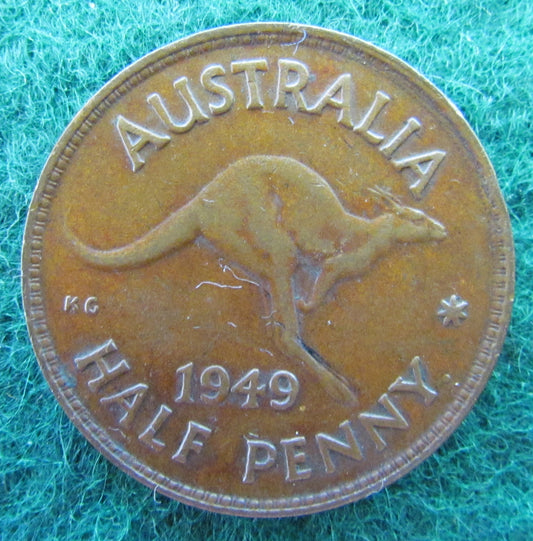 Australian 1949 1/2d Half Penny King George VI Coin