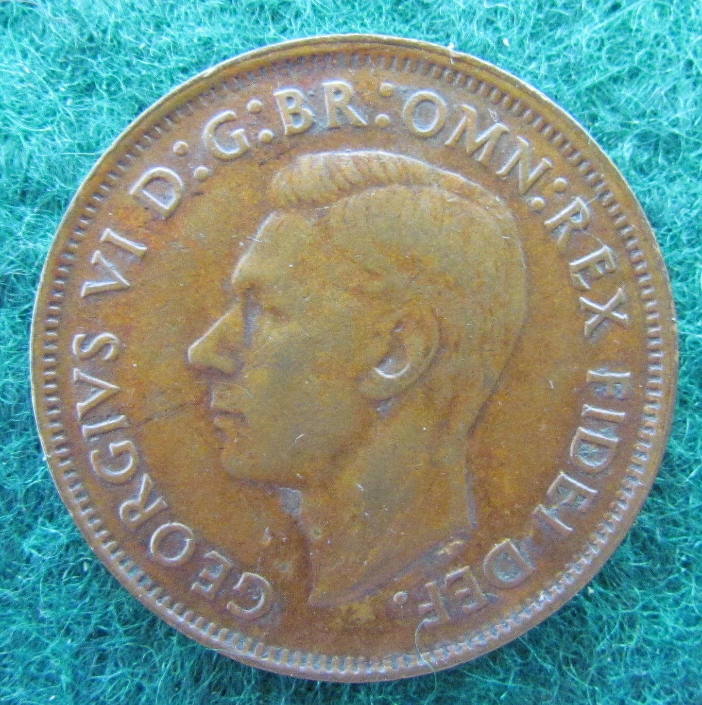 Australian 1949 1/2d Half Penny King George VI Coin