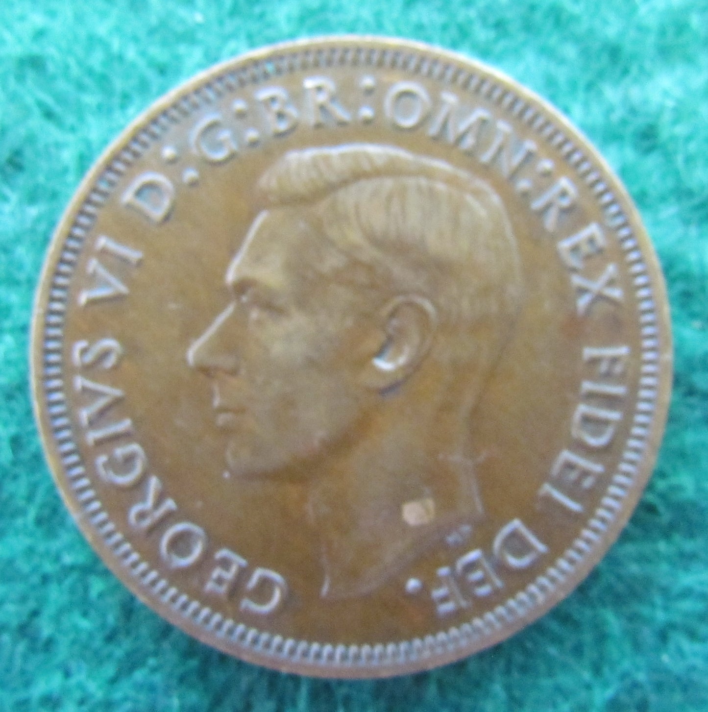 Australian 1951 Y. 1/2d Half Penny King George VI Coin