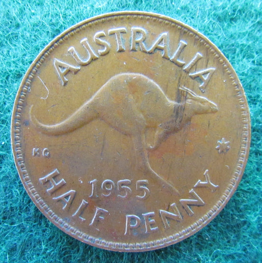 Australian 1955 1/2d Half Penny Queen Elizabeth II Coin