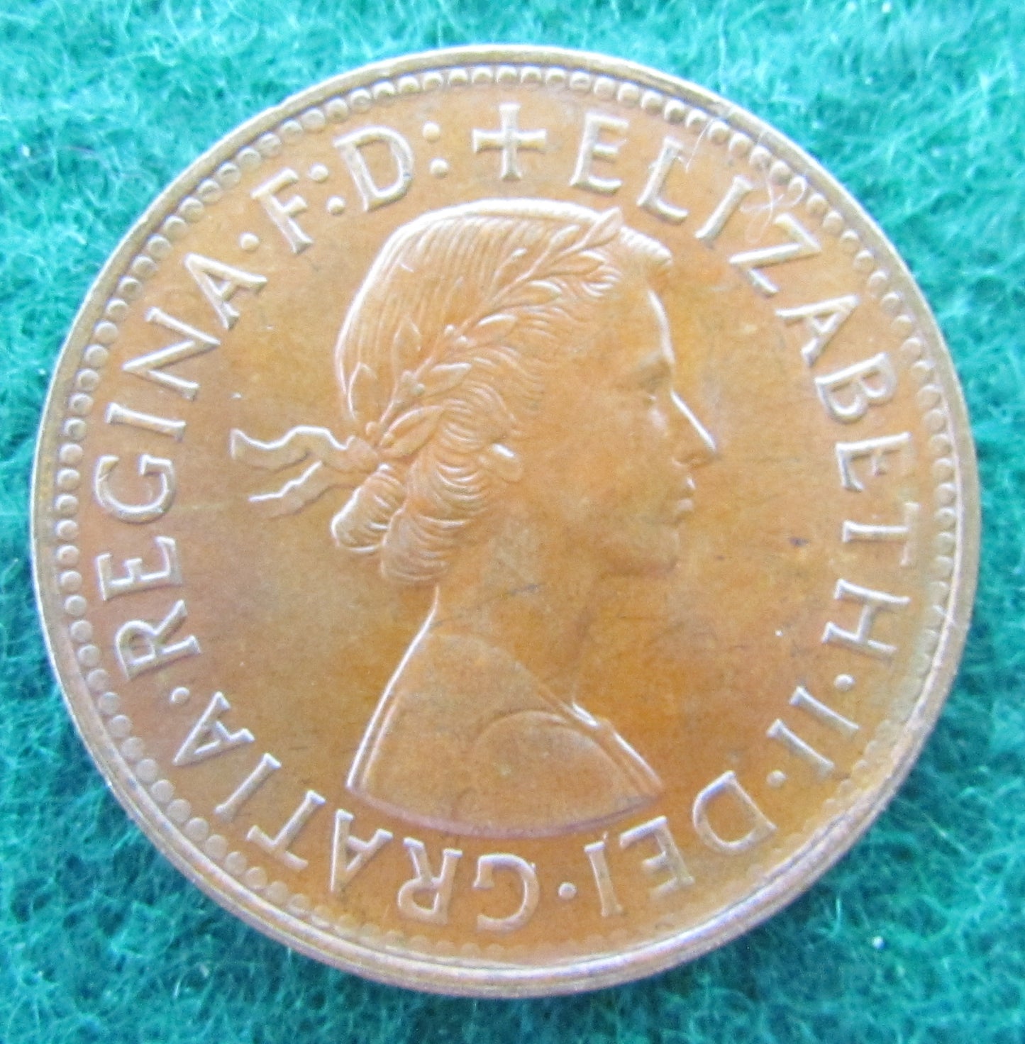 Australian 1961 Y. 1/2d Half Penny Queen Elizabeth II Coin