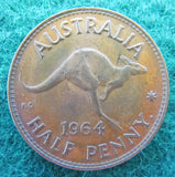 Australian 1964 Half Penny Queen Elizabeth II Coin