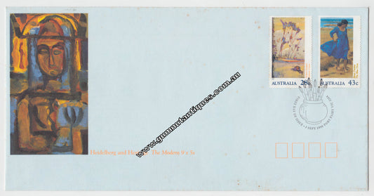 Australian First Day Cover Heidleburg And Heritage The Modern 9 x 5 Postmarked 3 Sept 1990