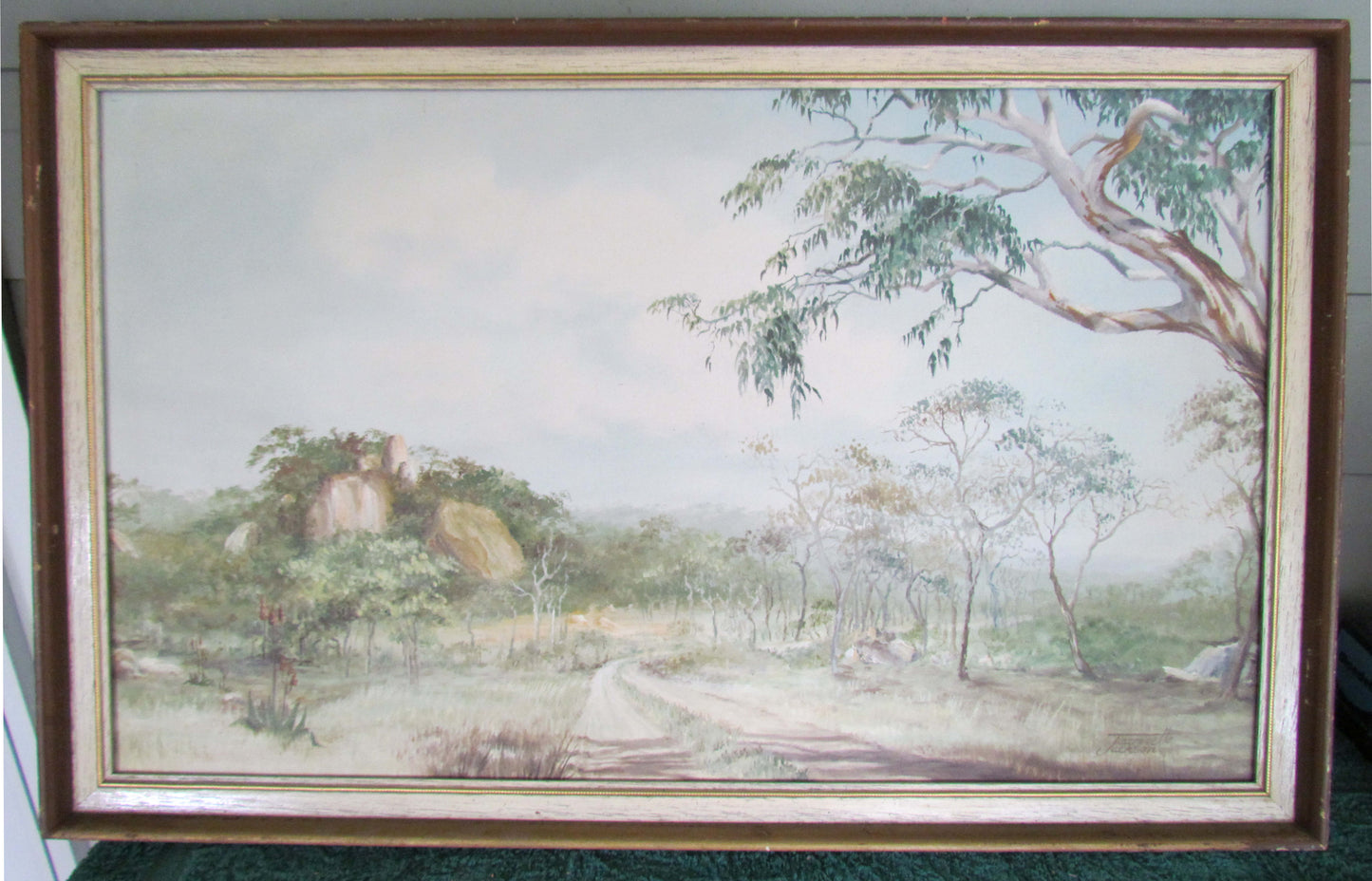 J Jackson South African Artist Oil On Board Of A Landscape Near Bulawayo