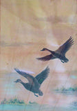 N Caley (Neville Cayley) Watercolour of Blue Teals in Flight