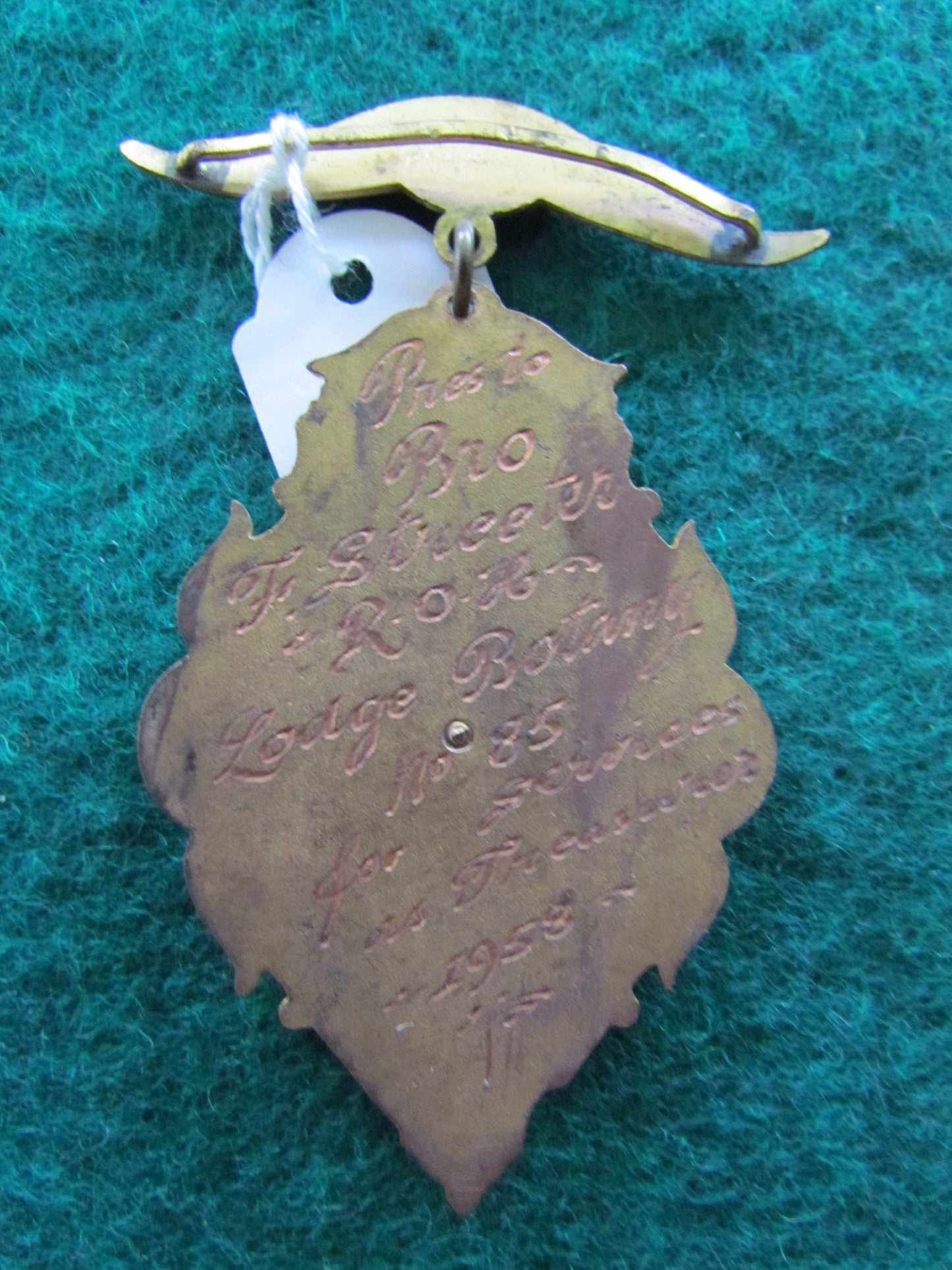 Royal Order of Buffalos Gilt Breast Jewel Botany Lodge 1958