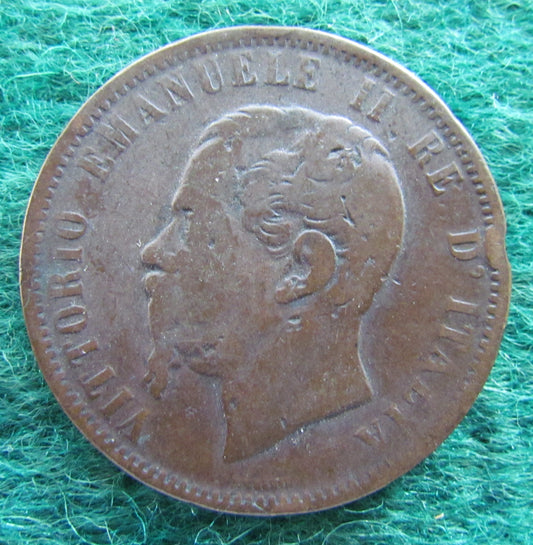 Italy 1866 M 10 Centesimi Coin - Vittorio Emanvelle II