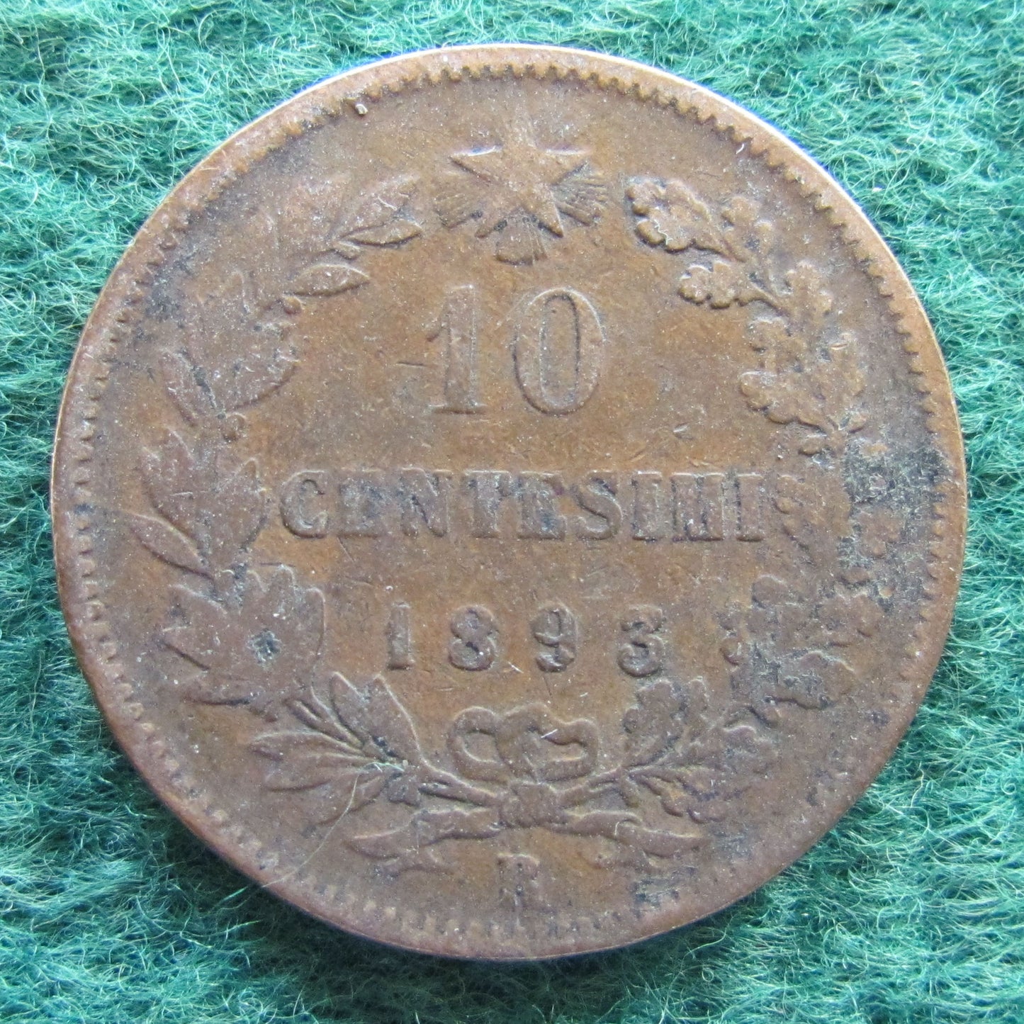 Italy 1893 R 10 Centesimi Coin - Umberto I