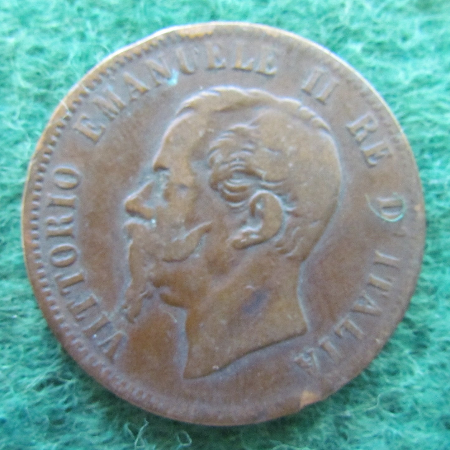 Italy 1862 10 Centesimi Coin - Vittorio Emanuele II