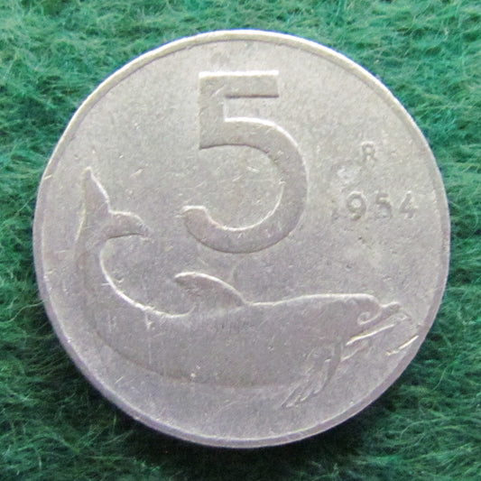 Italy 1954 5 Lira Coin