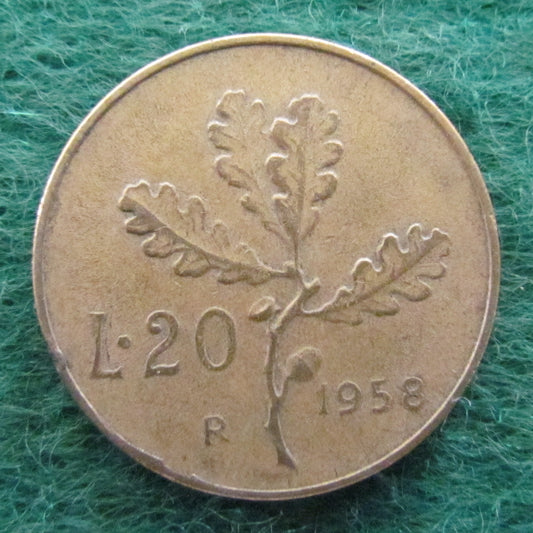 Italy 1958 20 Lira Coin