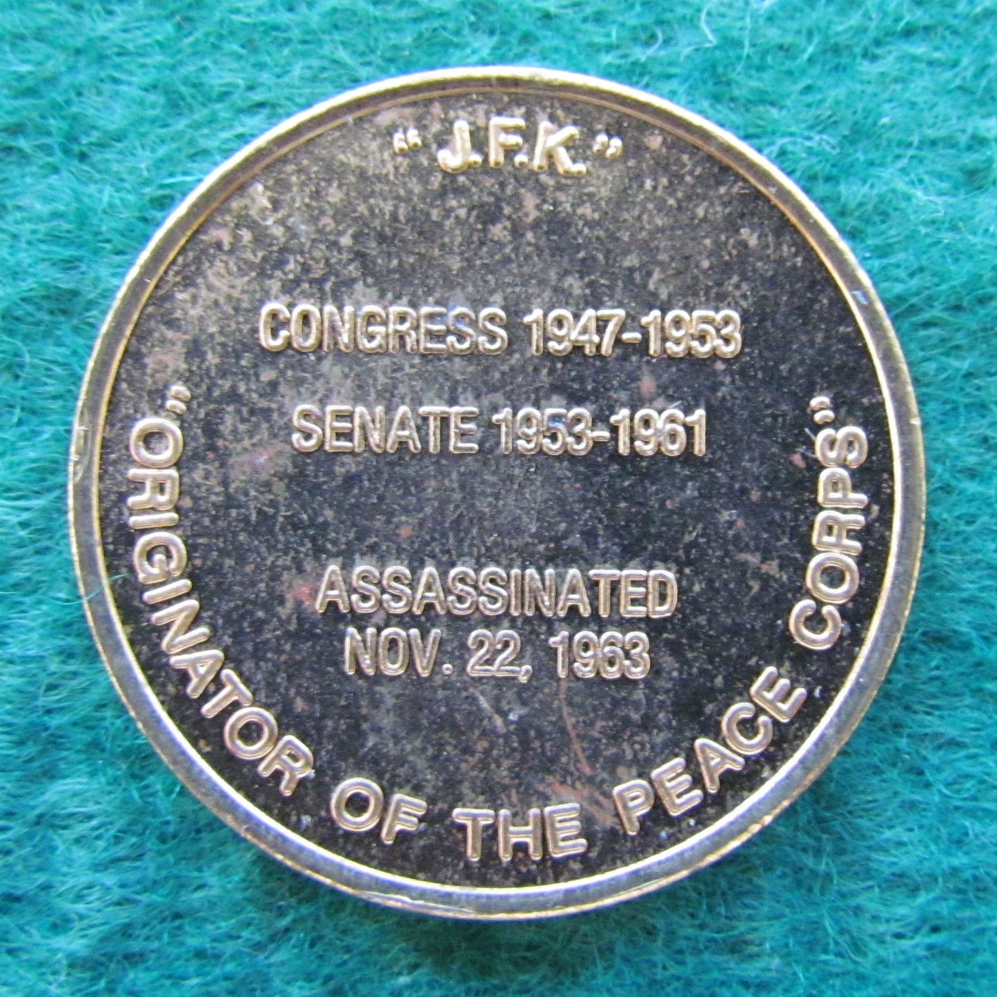 John F. Kennedy Coin 1961 1963 Peace Corps Token