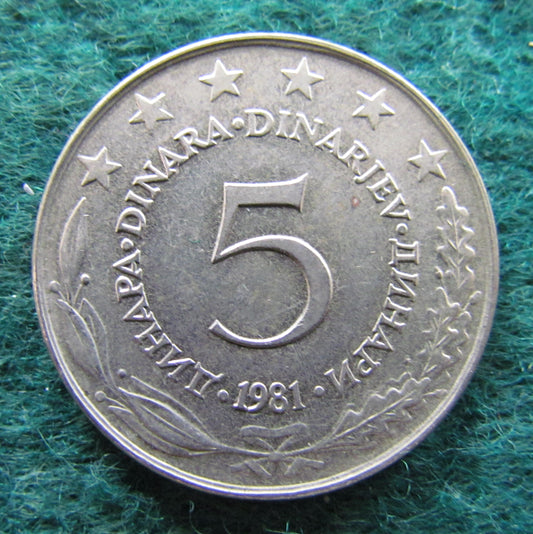 Jugoslavia 1981 5 Dinar Coin - Circulated