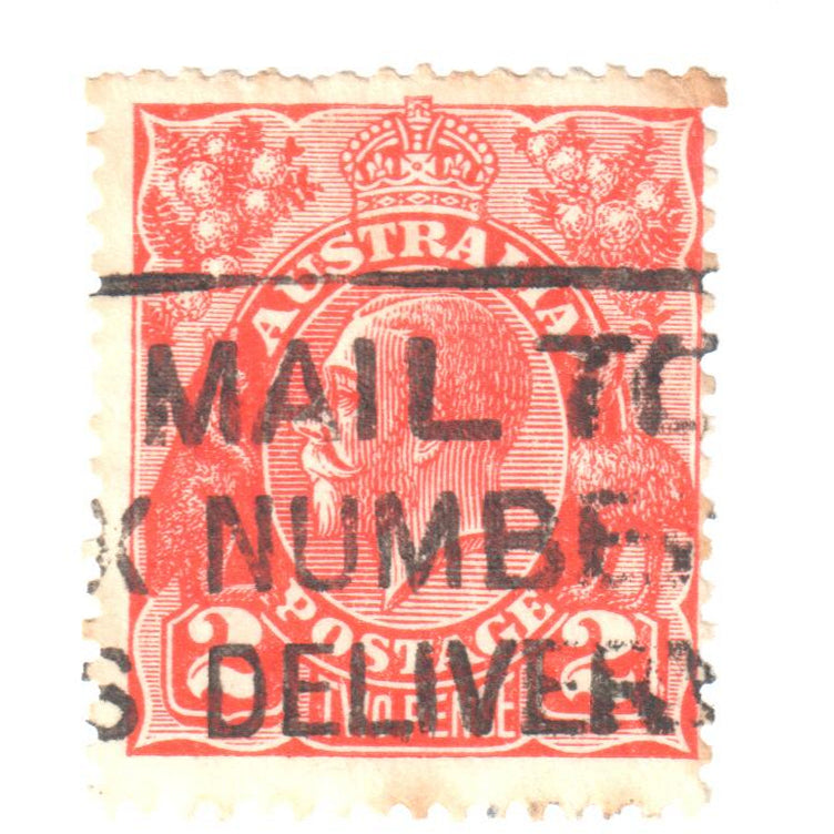 Australian 1 Penny Red King George V Stamp - Type 5 Small Multiple Watermark