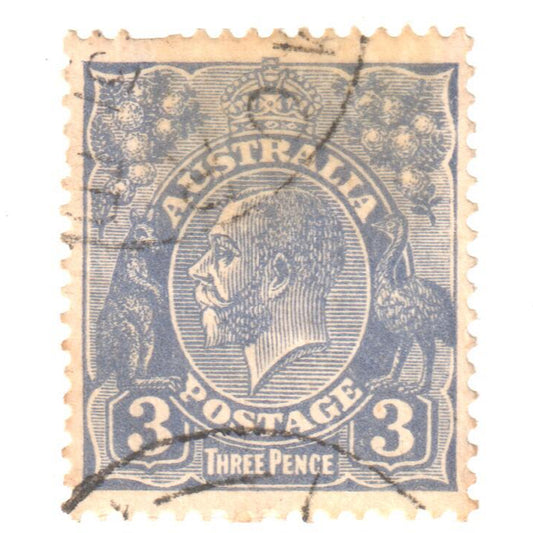 Australian 3 Penny Blue King George V Stamp