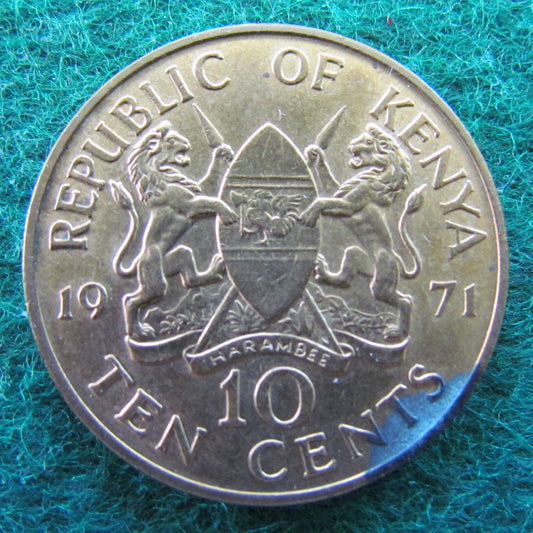 Republic Of Kenya 1971 10 Cent Coin