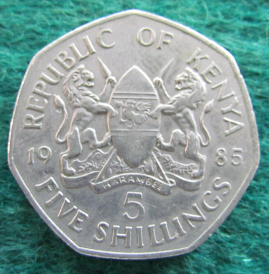 Republic Of Kenya 1985 5 Shillings Coin