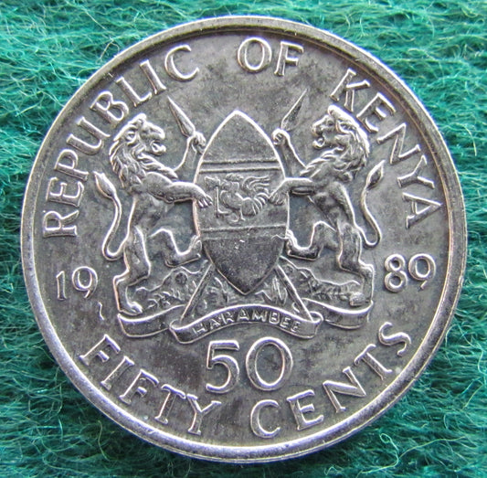 Republic Of Kenya 1989 50 Cents Coin