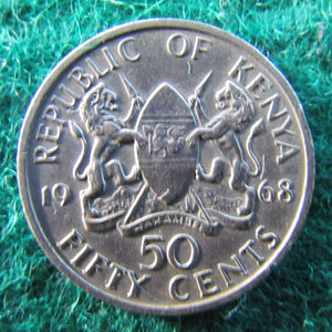Republic Of Kenya 1968 50 Cents Coin
