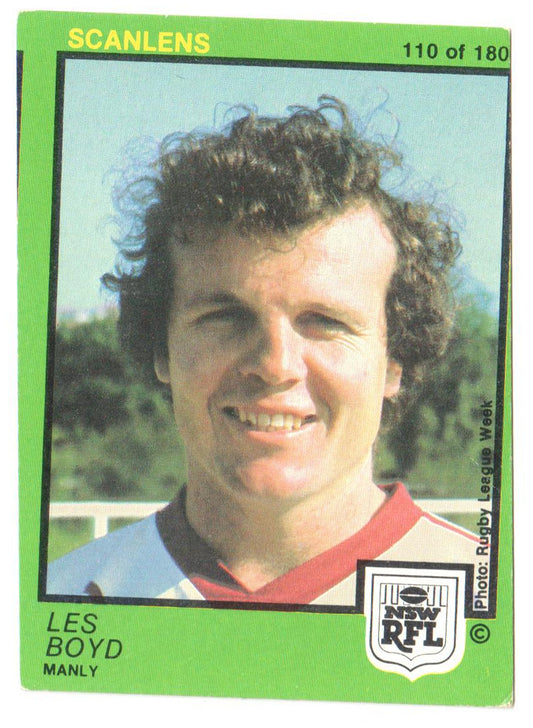 Scanlens 1982 NSW RFL Football Card 110 of 180 - Les Boyd - Manly