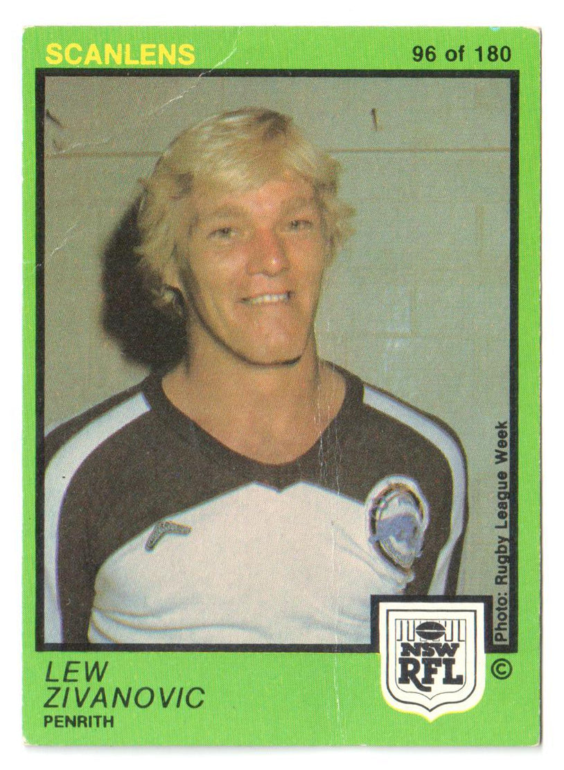 Scanlens 1982 NSW RFL Football Card 96 of 180 - Lew Zivanovic - Penrith