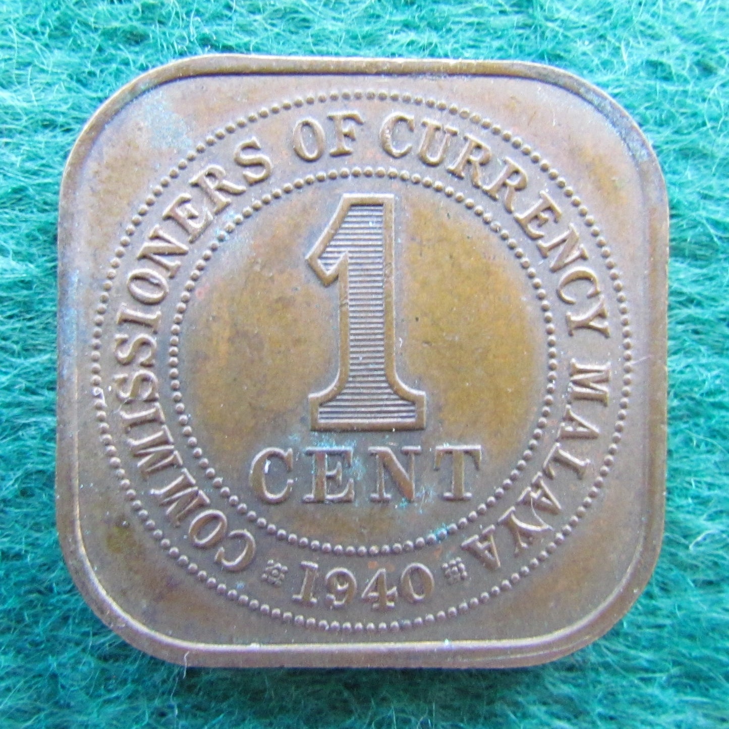 Malaya 1940 One Cent King George VI Coin - Circulated