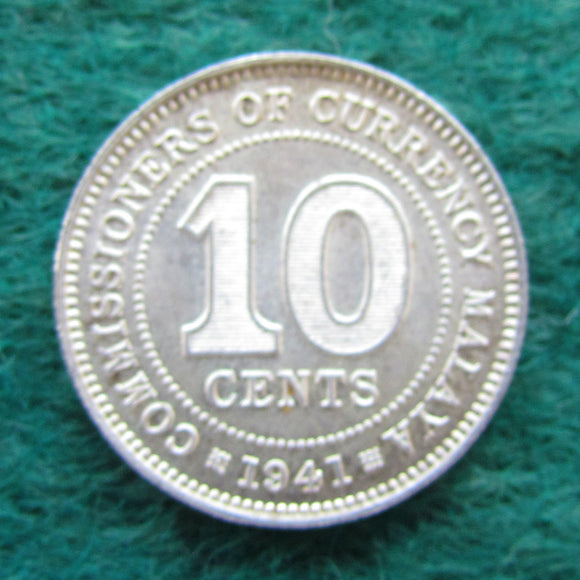 Malaya 1941 10 Cent King George VI Coin - Circulated