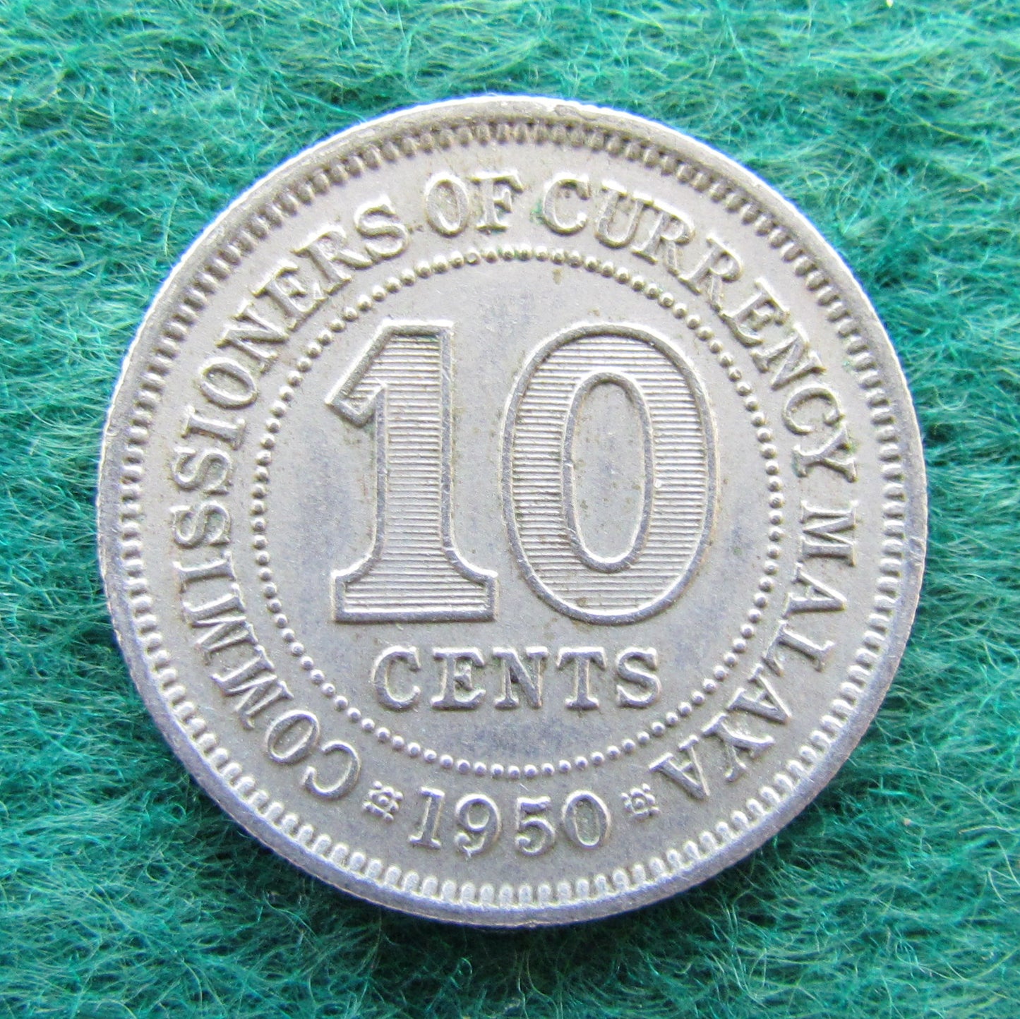 Malaya 1950 10 Cent King George VI Coin - Circulated