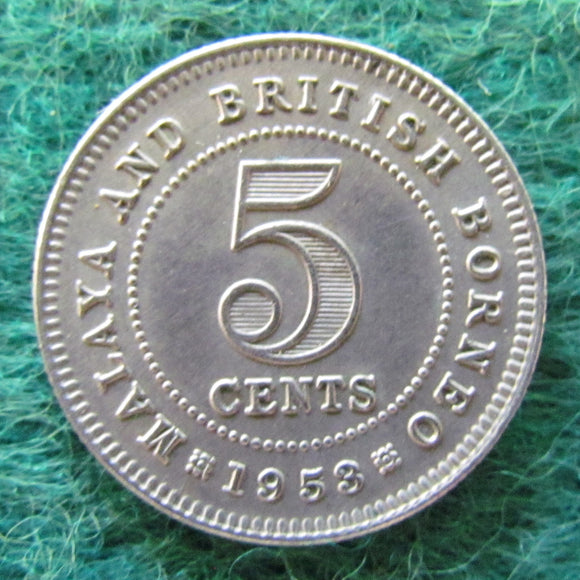 Malaya & British Borneo 1953 5 Cent Queen Elizabeth II Coin