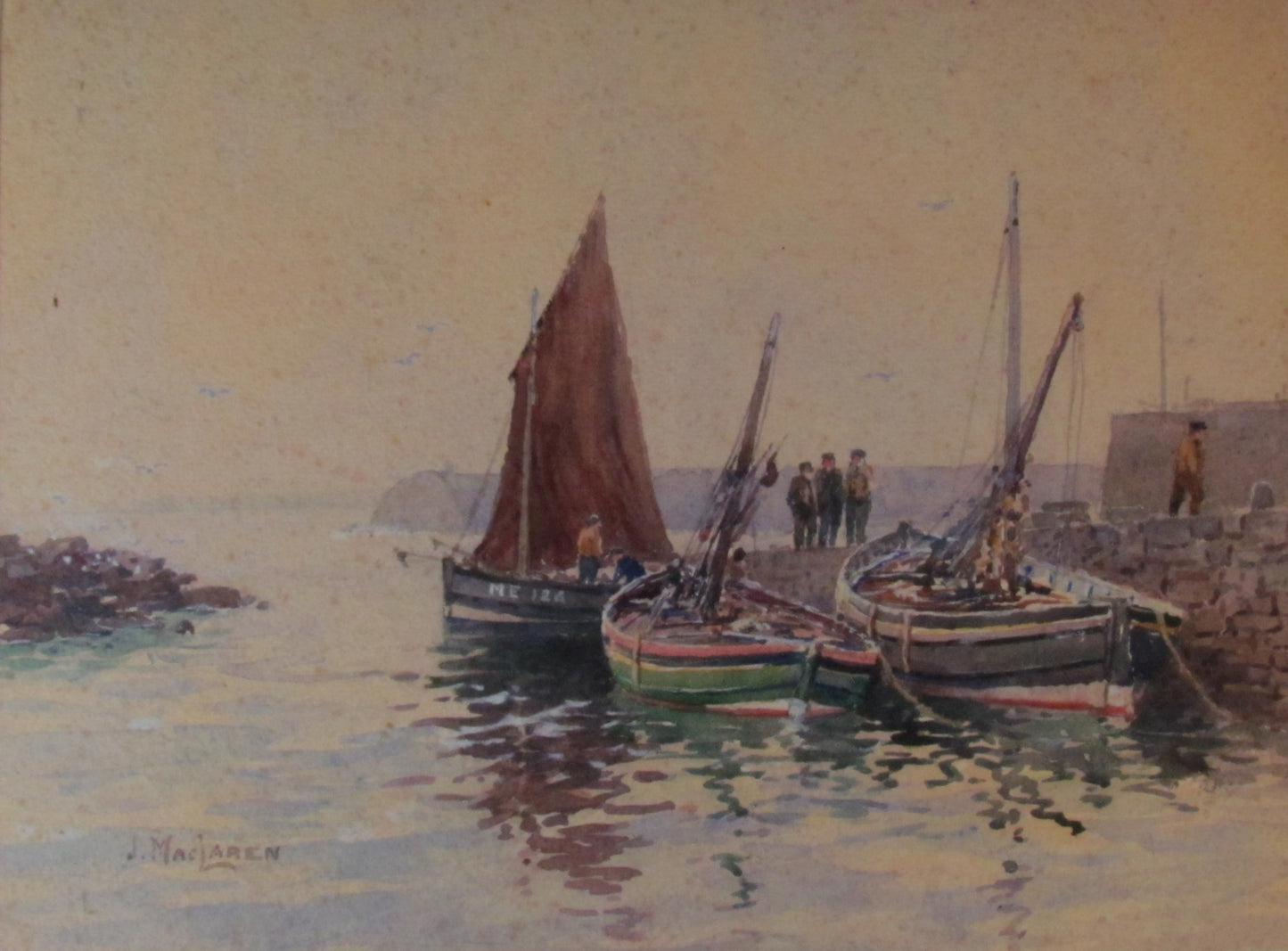 James MacLaren Watercolour Fishing Boats 1