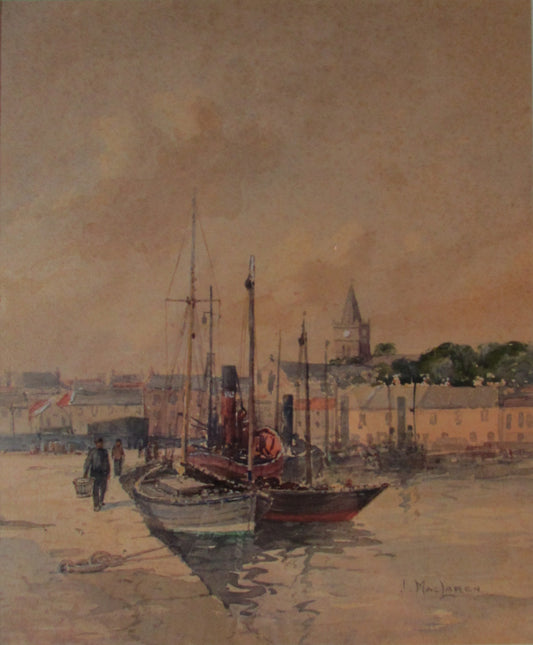 James MacLaren Watercolour Fishing Boats 2