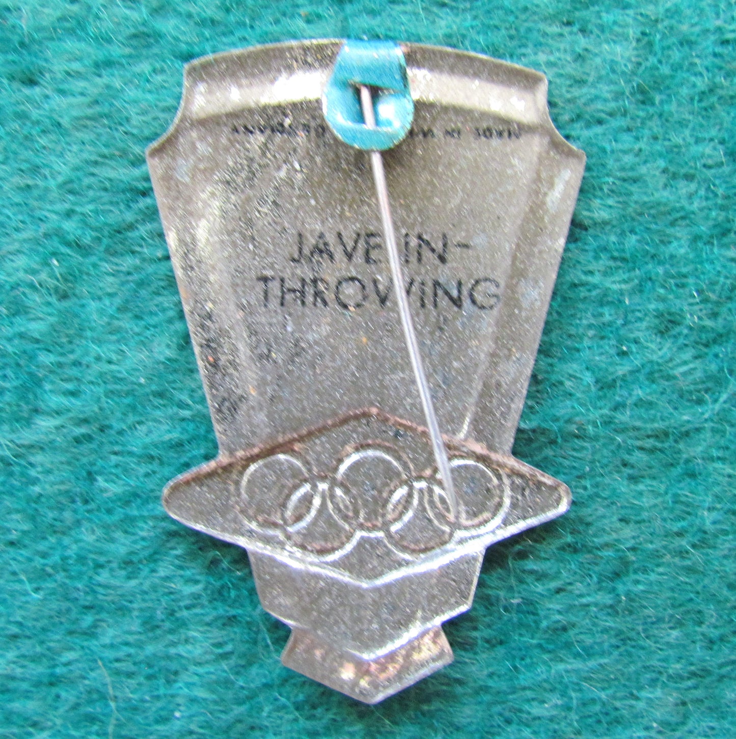 Australian Melbourne 1956 Olympic Javelin Throwing Tin Badge