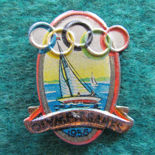 Australian Melbourne 1956 Olympic Yachting Tin Badge
