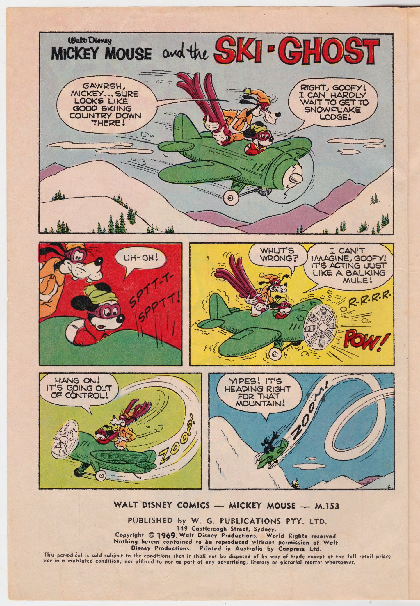 Mickey Mouse M.153 Comic Book B Walt Disney 1969