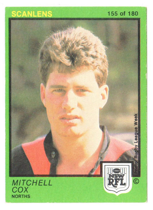 Scanlens 1982 NSW RFL Football Card 155 of 180 - Mitchell Cox - Norths