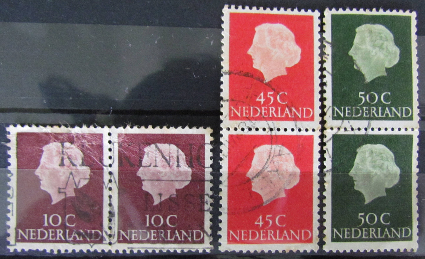 Dutch Netherlands 1953 Queen Juliana Group Of Stamps (5) Cancelled