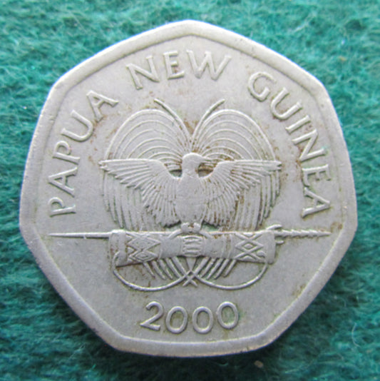 New Guinea 2000 50 Toea Coin 25th Silver Anniversary Of Independence