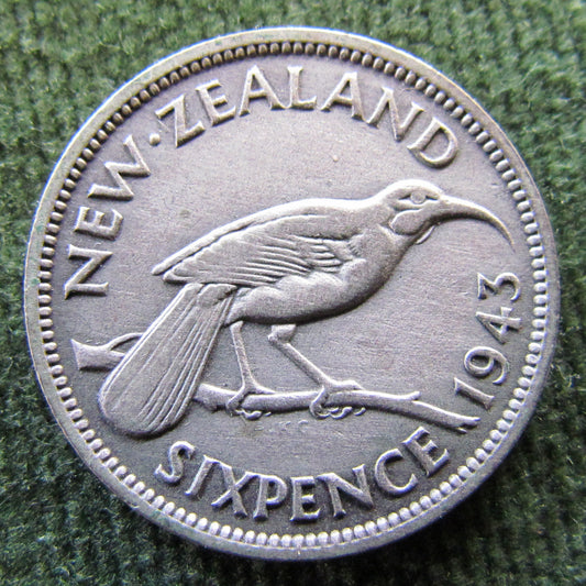 New Zealand 1943 Sixpence  King George VI Coin