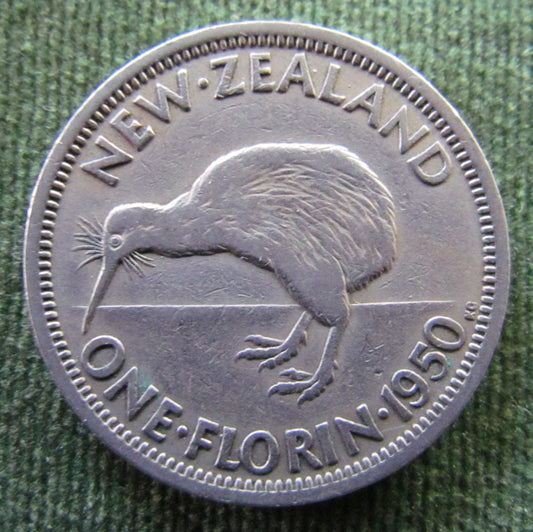 New Zealand 1950 Florin King George VI Coin