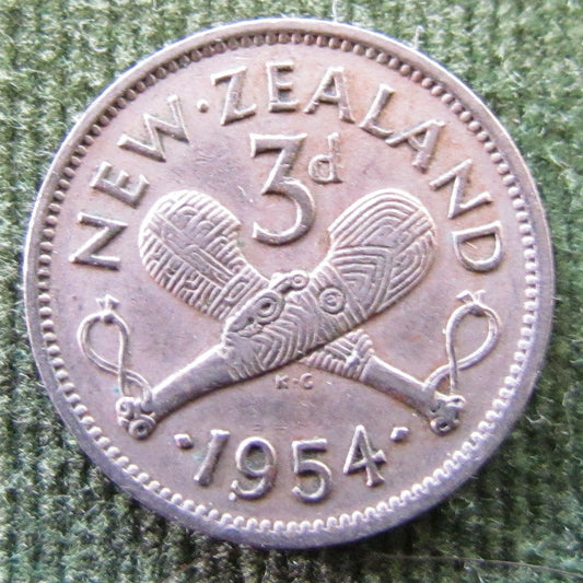 New Zealand 1954 Threepence Queen Elizabeth II Coin