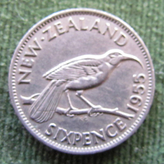 New Zealand 1955 Sixpence Queen Elizabeth II Coin