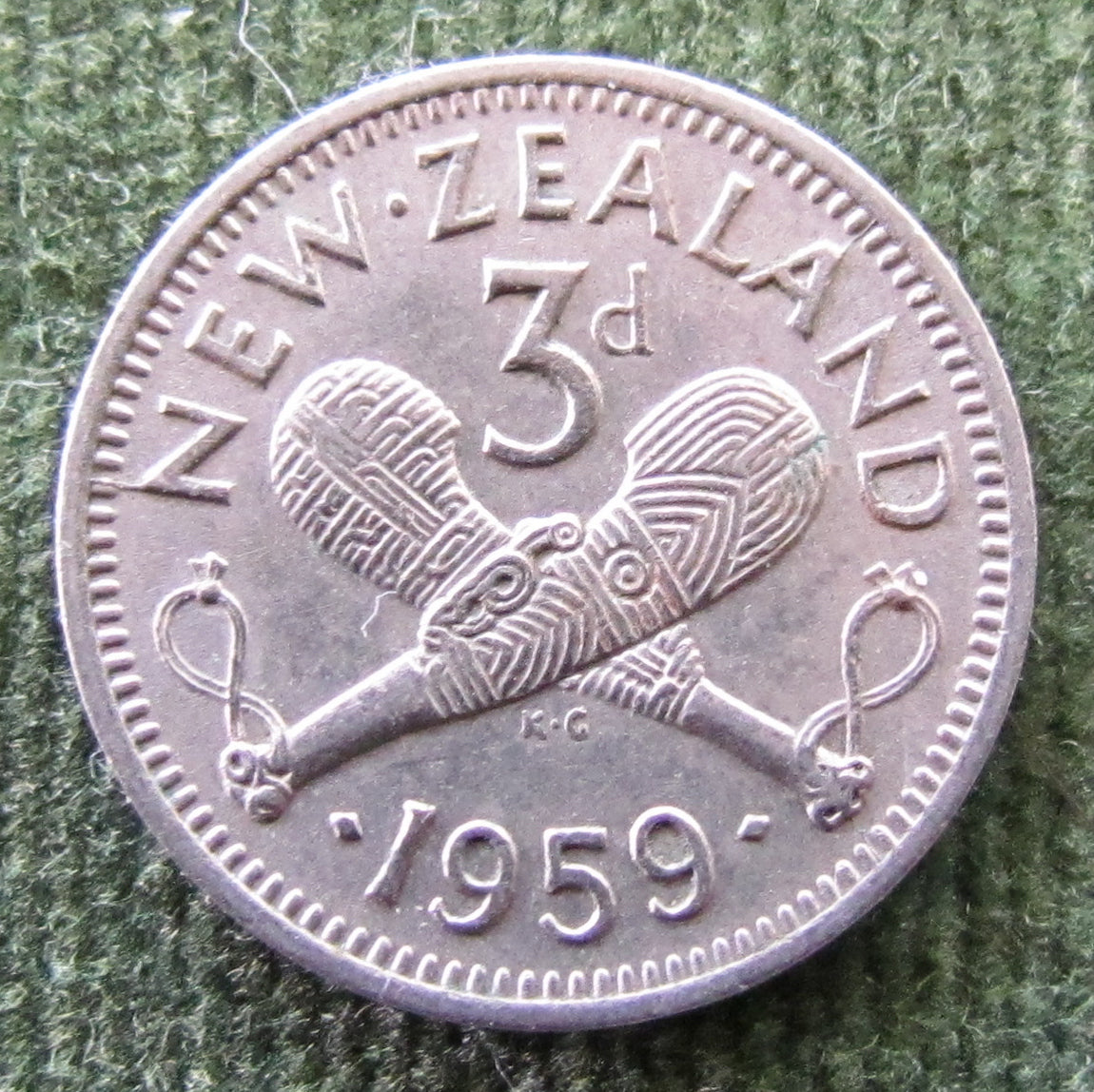 New Zealand 1959 Threepence Queen Elizabeth II Coin