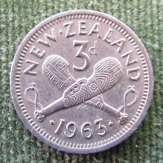 New Zealand 1963 Threepence Queen Elizabeth II Coin