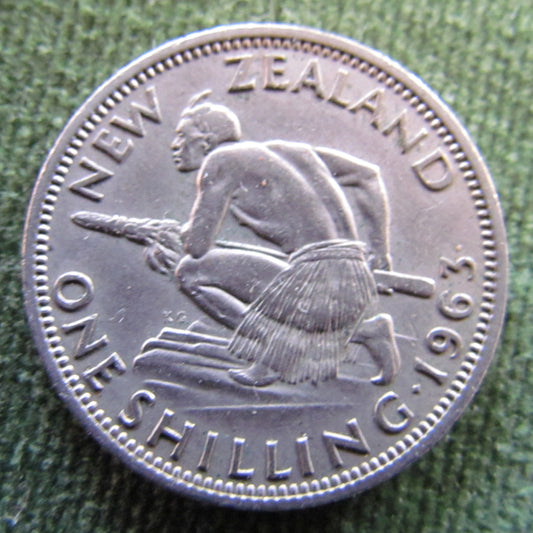 New Zealand 1963 Shilling Queen Elizabeth II Coin