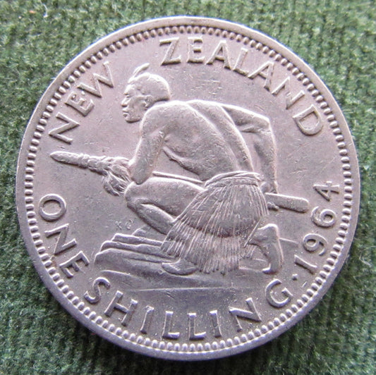 New Zealand 1964 Shilling Queen Elizabeth II Coin