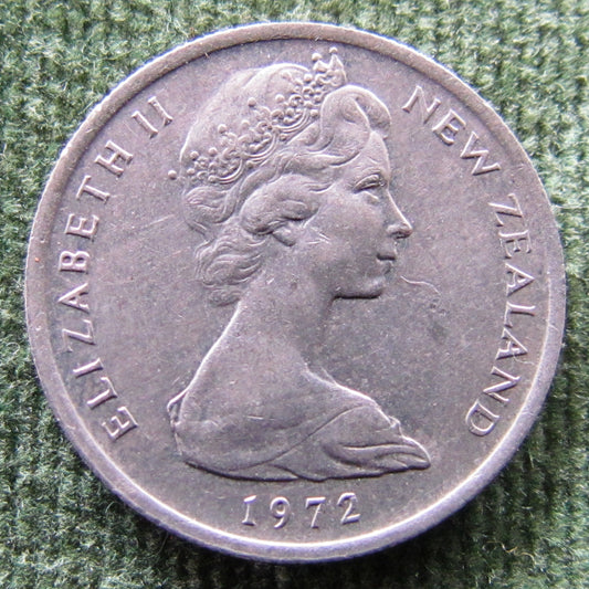 New Zealand 1972 5 Cent Queen Elizabeth II Coin